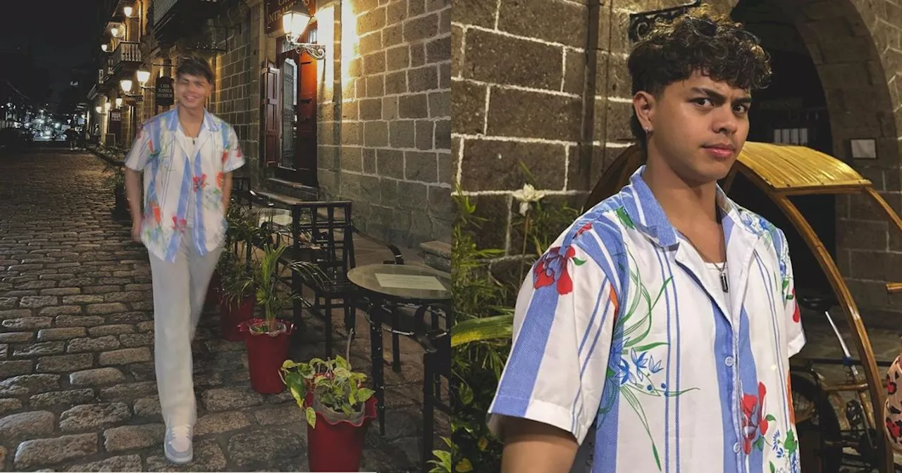 Kokoy De Santos wears kumot-patterned polo shirt