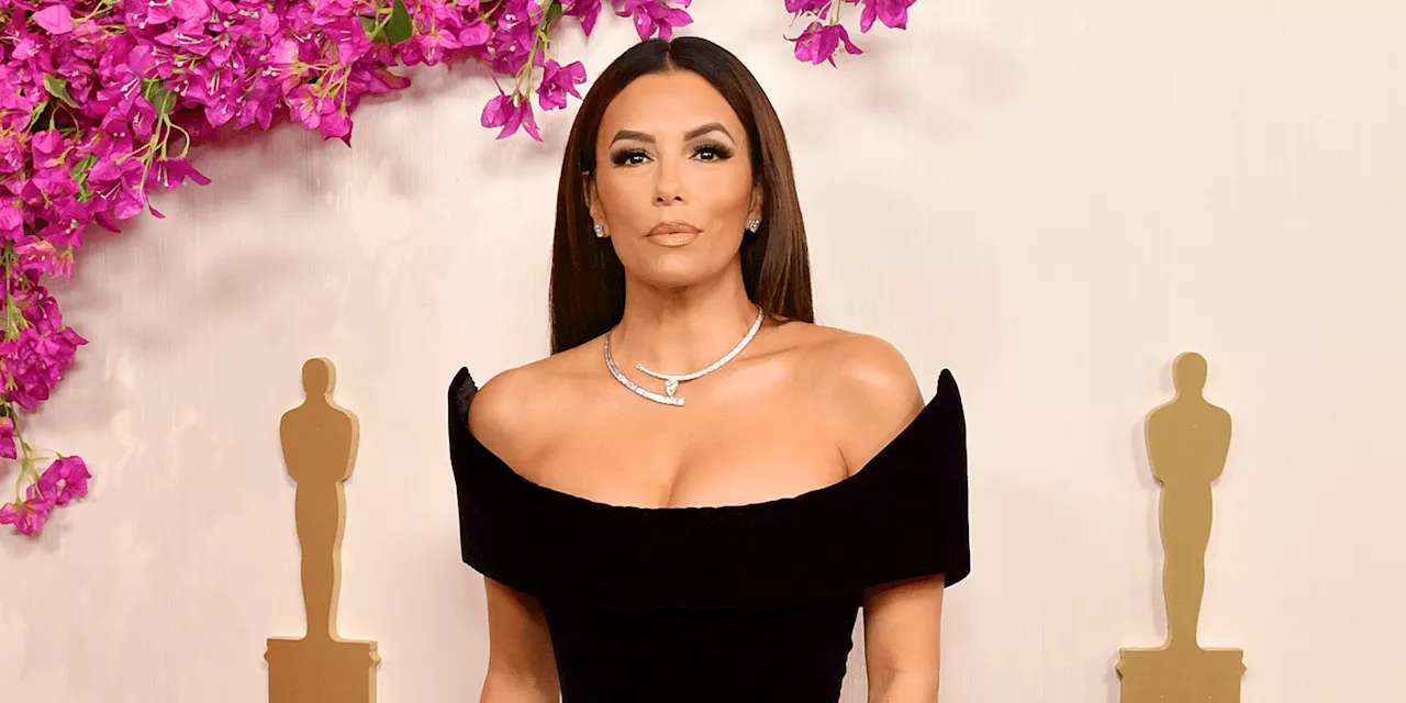 Eva Longoria Channeled Morticia Adams With a Dramatic Black Dress at the 2024 Oscars