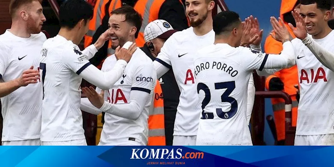 Hasil Aston Villa vs Tottenham 0-4, Spurs Jaga Asa ke 4 Besar