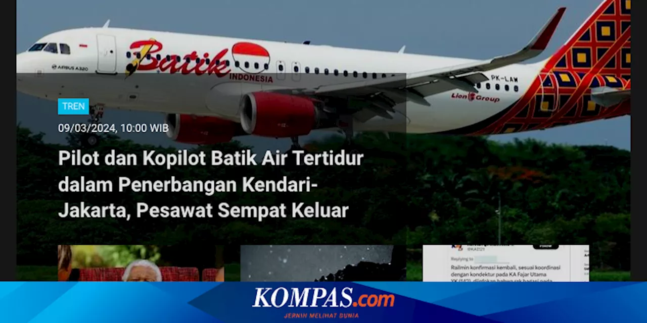 [POPULER TREN] Pilot-Kopilot Batik Air Tertidur, Jadwal Sidang Isbat Ramadhan 2024