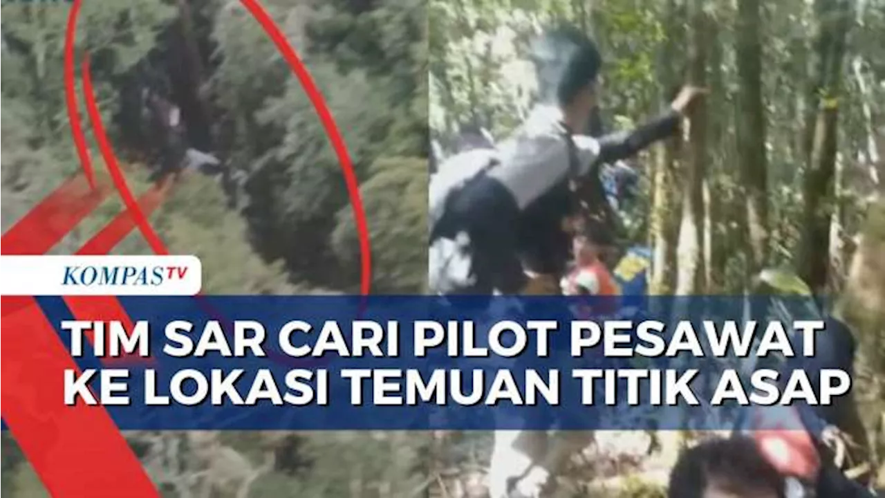 Usaha Pencarian Pilot Pesawat Smart Air Lewat Jalur Darat, Tim SAR Menuju ke Lokasi Titik Asap