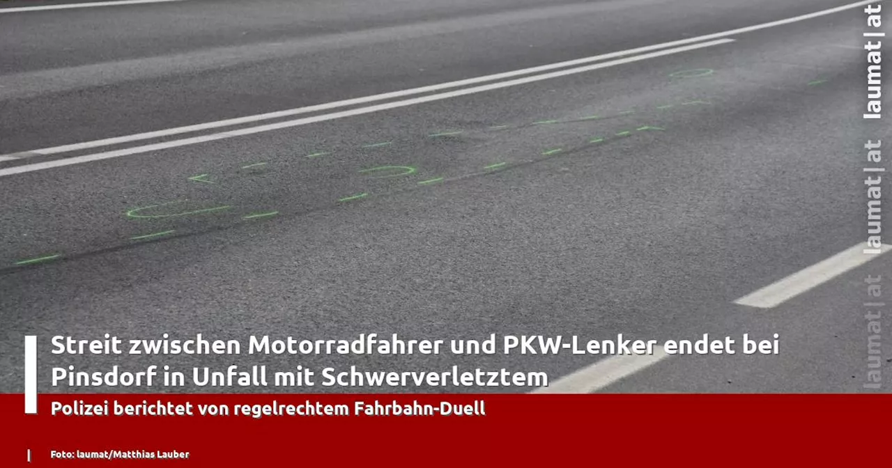 Streit zwischen Motorradfahrer und PKW-Lenker endet bei Pinsdorf in Unfall mit Schwerverletztem