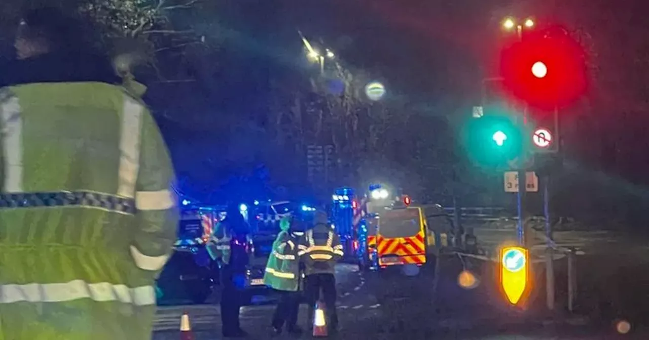 Huge emergency services presence and police helicopter after 'serious' crash