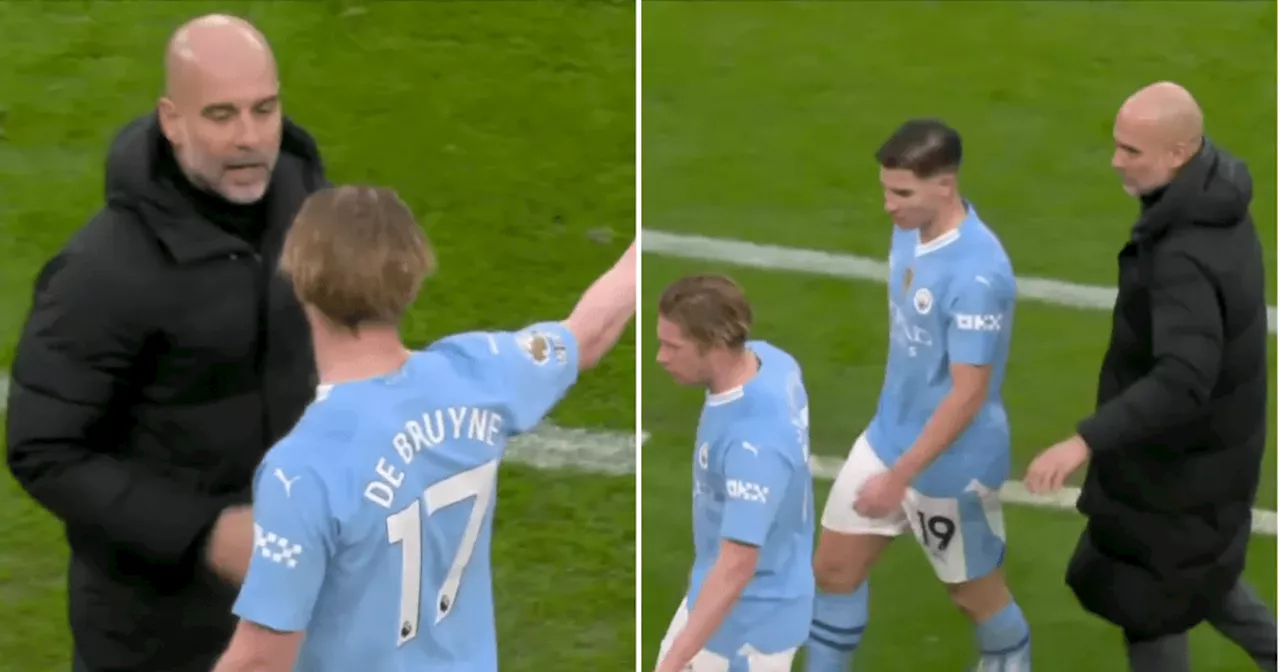 Pep Guardiola sends message to Kevin De Bruyne after furious substitution row