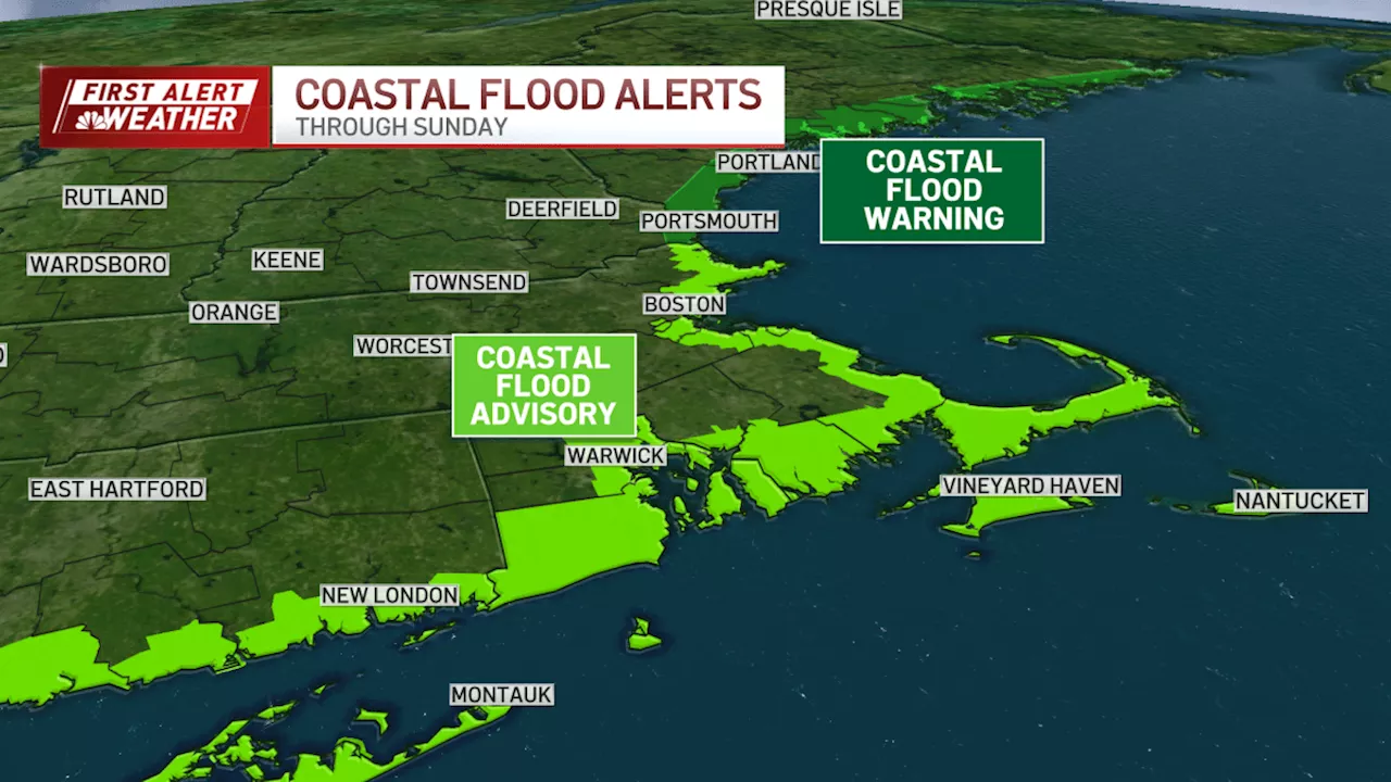 Risk of coastal flooding in New England during high tide