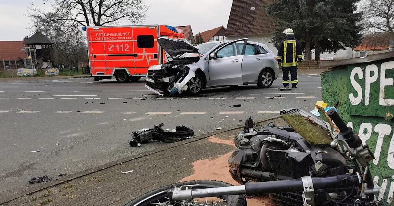 Biker bei Unfall in Stemwede schwer verletzt