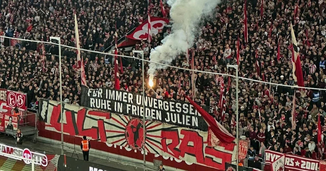 Fortuna Düsseldorf: Hamburger SV Fans mit respektvoller Geste nach Tod eines Fortuna-Fans