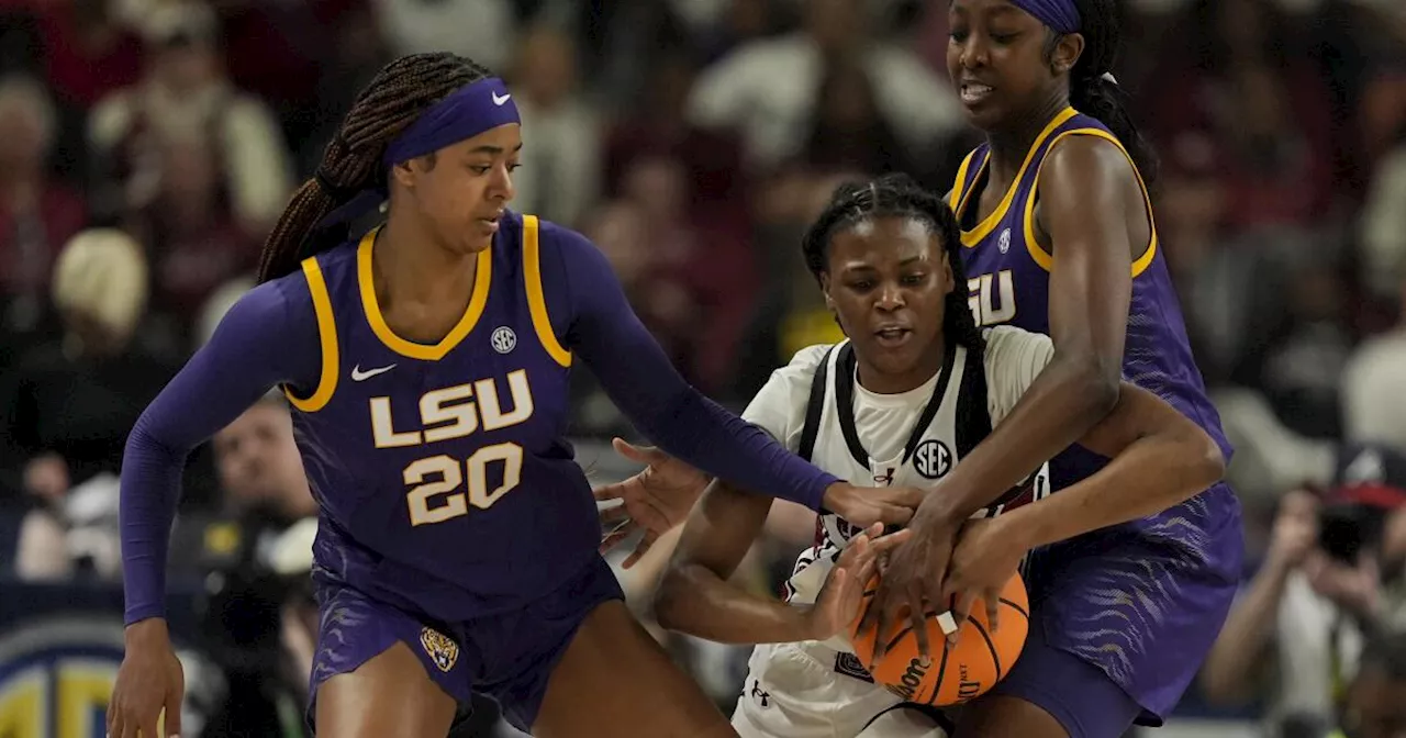 No. 1 South Carolina wins SEC Tournament over No. 8 LSU 79-72 in game marred by skirmish, ejections