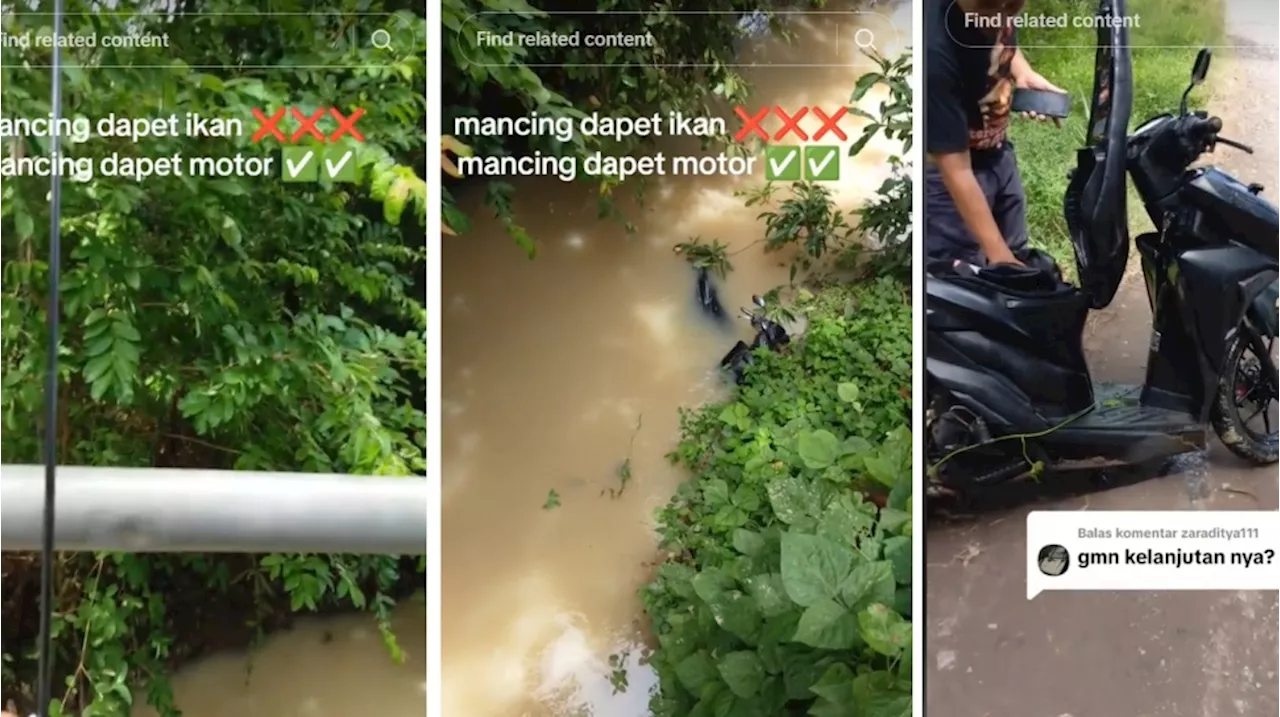 Niat Berburu Ikan, Pemancing Temukan Honda Vario dan Helm Tenggelam di Sungai