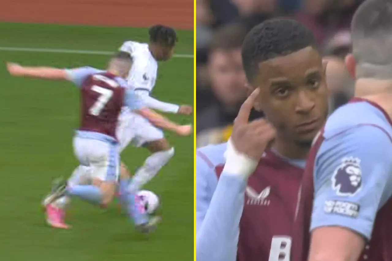 Ezri Konsa makes gesture to John McGinn after shocking red card against Tottenham...