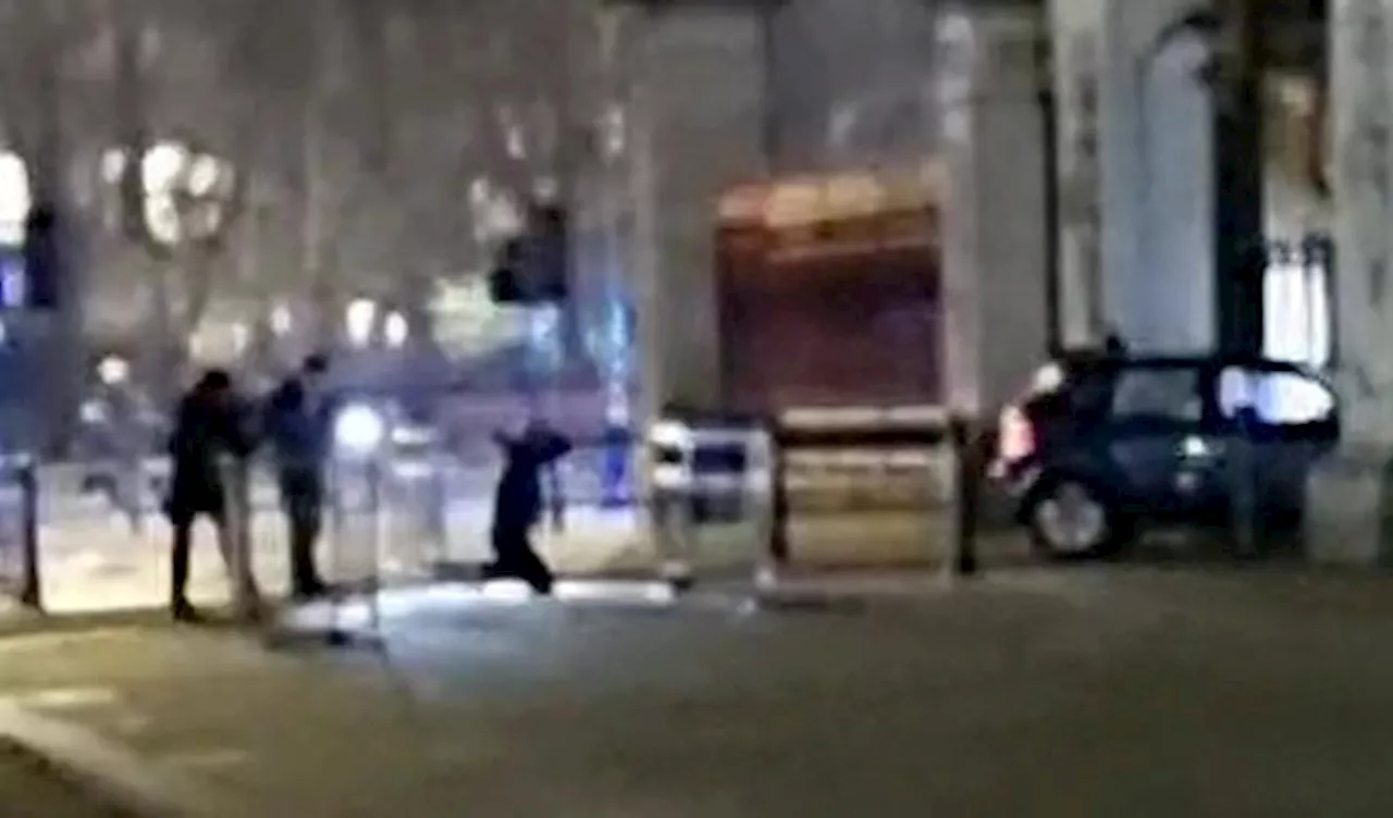 Dramatic moment car crashes into Buckingham Palace gates as armed cops surround vehicle & arrest driver...