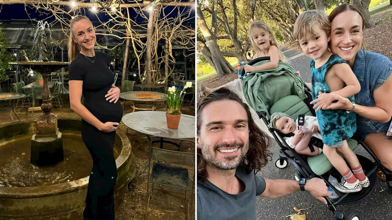 Joe Wicks’ pregnant wife Rosie shows off her bump in figure-hugging black dress as they ask fans for baby n...