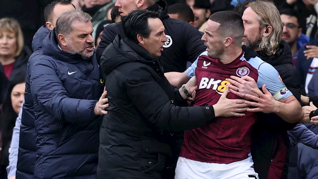 John McGinn sent off for moment of madness as Unai Emery forced to pull Aston Villa star away from furious...