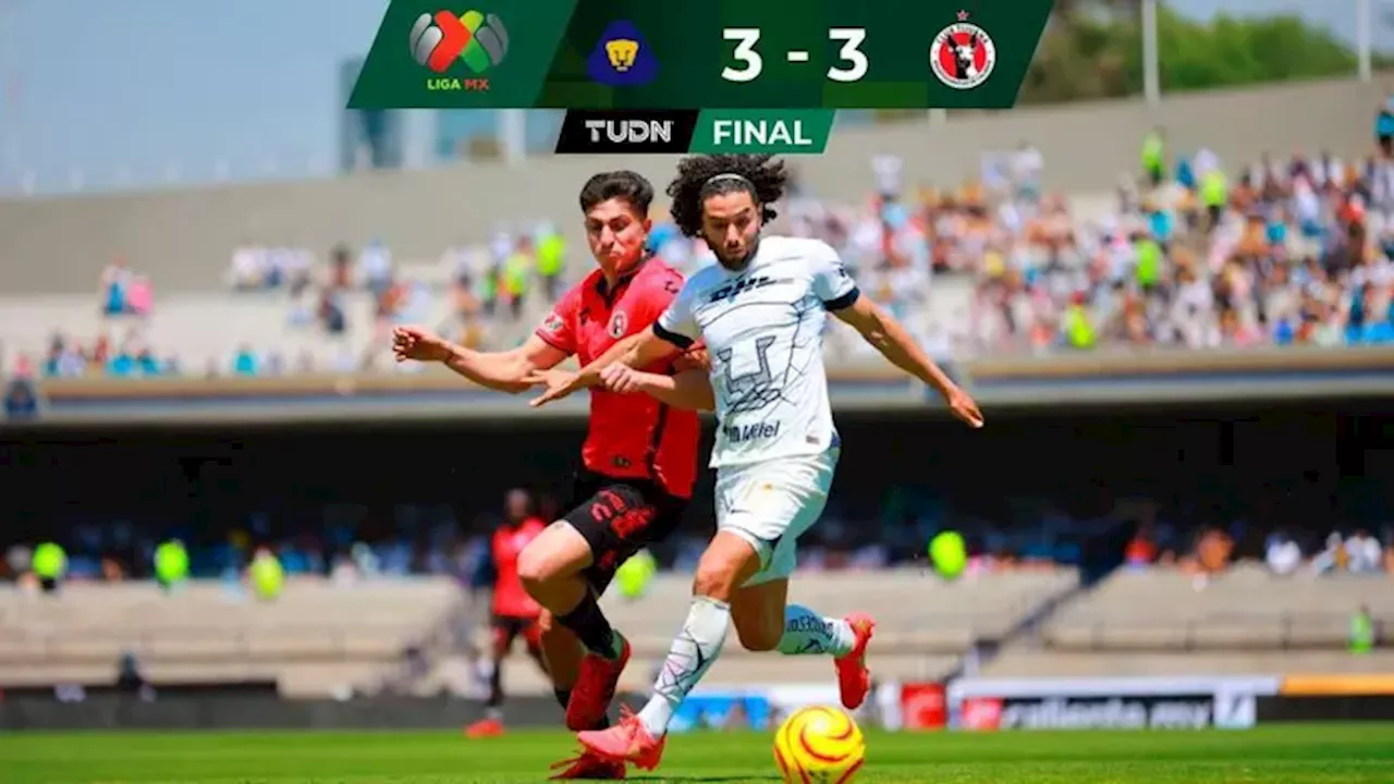 Xolos, con hat-trick de penales, le saca empate a Pumas en CU