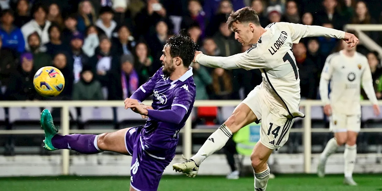 Llorente salva la Roma: De Rossi ferma la Fiorentina al 95'