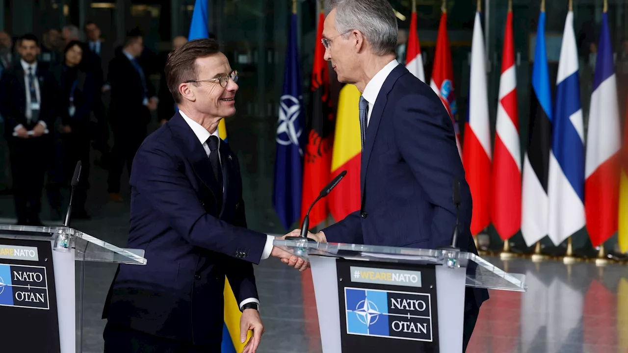 Flag of Sweden is raised at NATO headquarters, cementing its place as alliance member