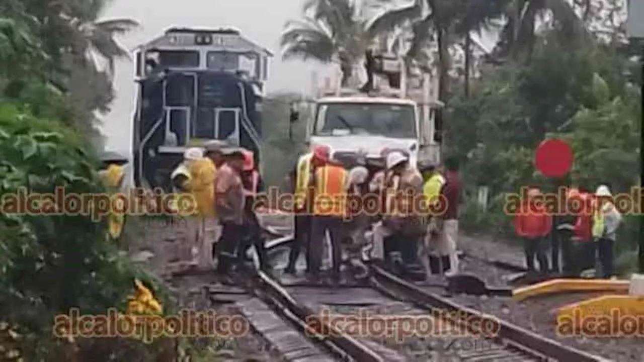 Descarrilamiento de tren de carga en Coatzacoalcos