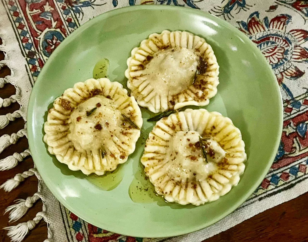 Homemade Italian Dinner: Slow-Cooked Lamb Ravioli with Rosemary Beurre Noisette Sauce