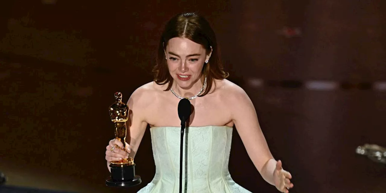 A Visibly Shocked Emma Stone Wins Best Actress at the 2024 Oscars