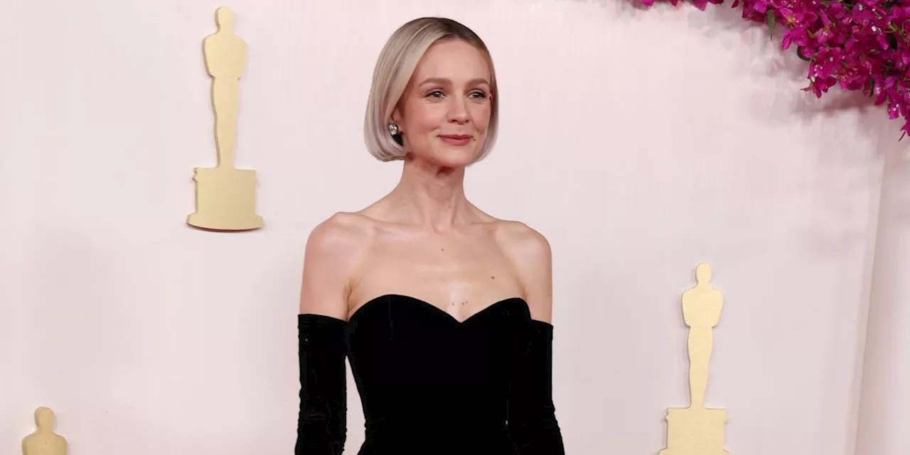 Carey Mulligan Looks Grand Opera Ready in a Velvety Black Mermaid Gown at the 2024 Oscars