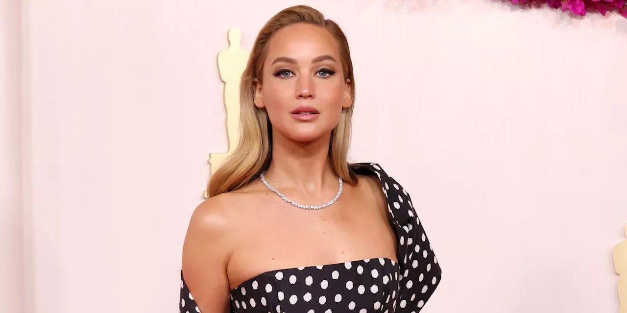 Jennifer Lawrence Is a Vision in a Dior Polka-Dot Gown at the 2024 Oscars