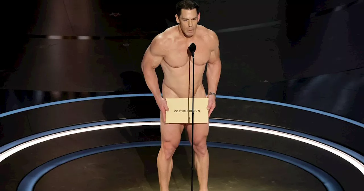 Backstage Photos Reveal Just How Naked John Cena Was For Oscars Bit