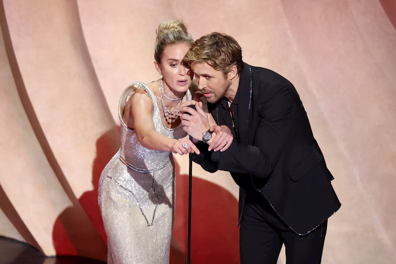 Emily Blunt and Ryan Gosling reignite ‘Barbenheimer' battle at Oscars