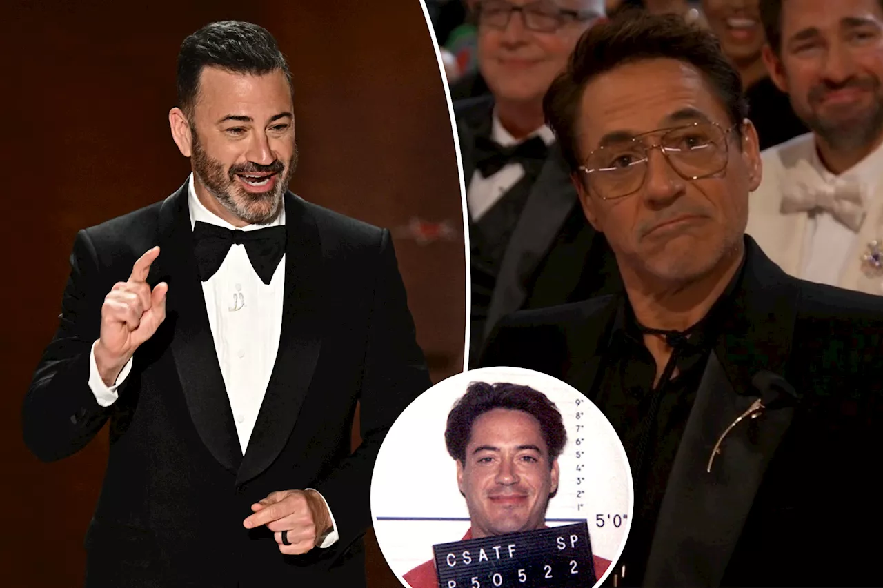 Jimmy Kimmel pokes fun at Robert Downey Jr.'s dark drug past during Oscars 2024 monologue