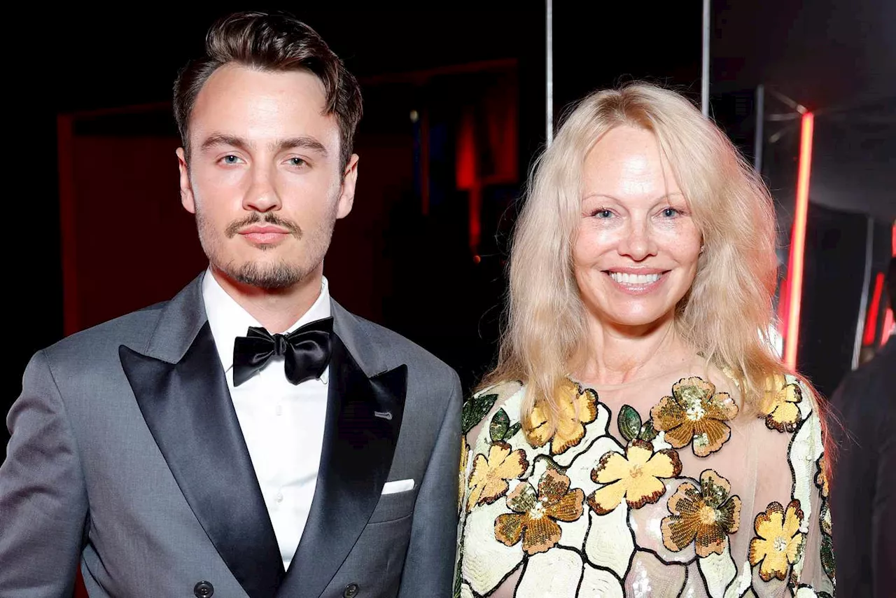 Pamela Anderson Goes Makeup-Free for 2024 Vanity Fair Oscar Party Date Night with Son Brandon: See Their Looks!