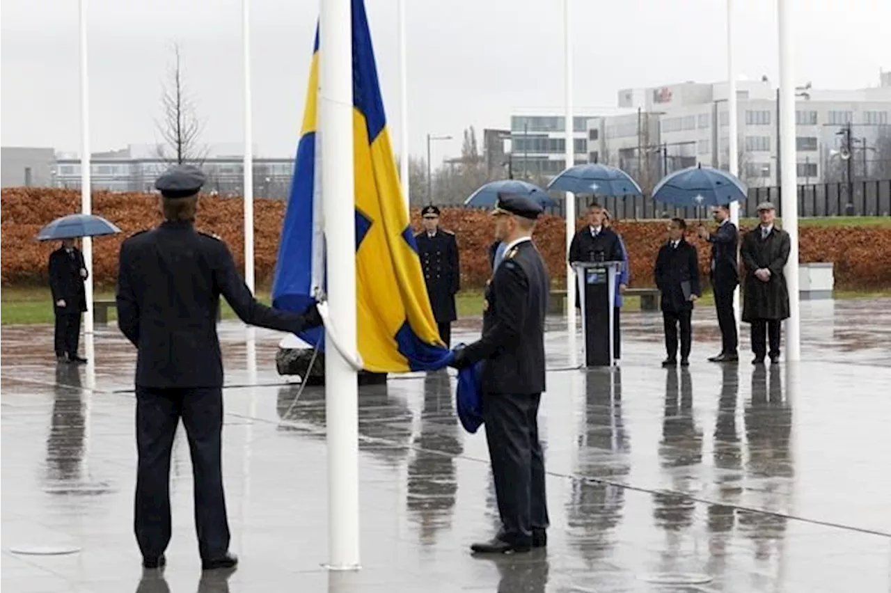 Sweden’s flag raised at NATO headquarters, cementing its place as the 32nd alliance member