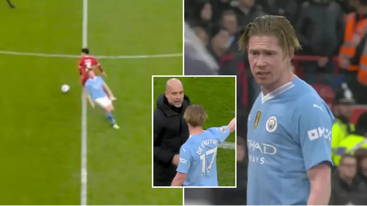 Moment that Pep Guardiola 'decided' to bring Kevin De Bruyne off vs Liverpool spotted by supporters