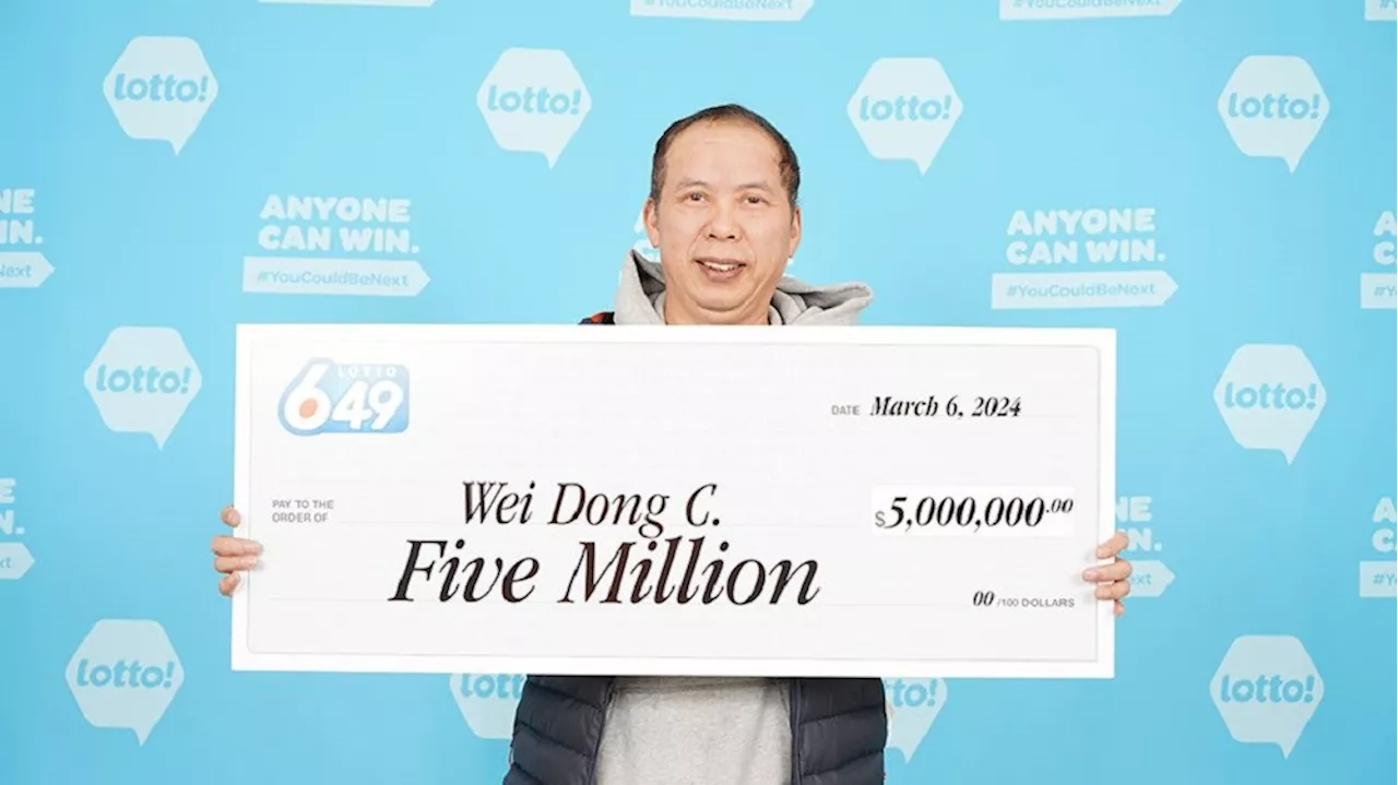 'My hand was shaking': Burnaby man plans to retire with $5M lotto win