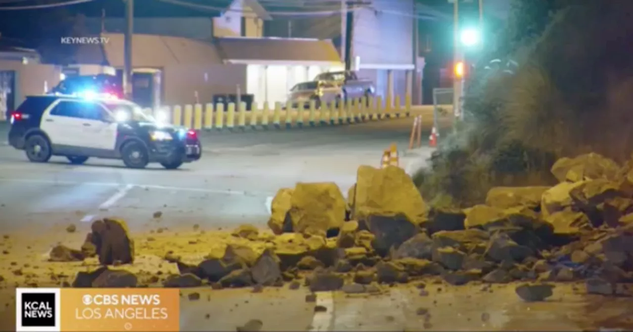 Rockslide Forces Closure of Portion of Pacific Coast Highway in Malibu