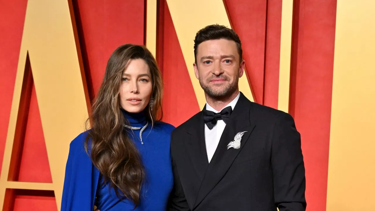 Justin Timberlake 'All Over' Jessica Biel at 2024 'Vanity Fair' Oscars Party, Source Says