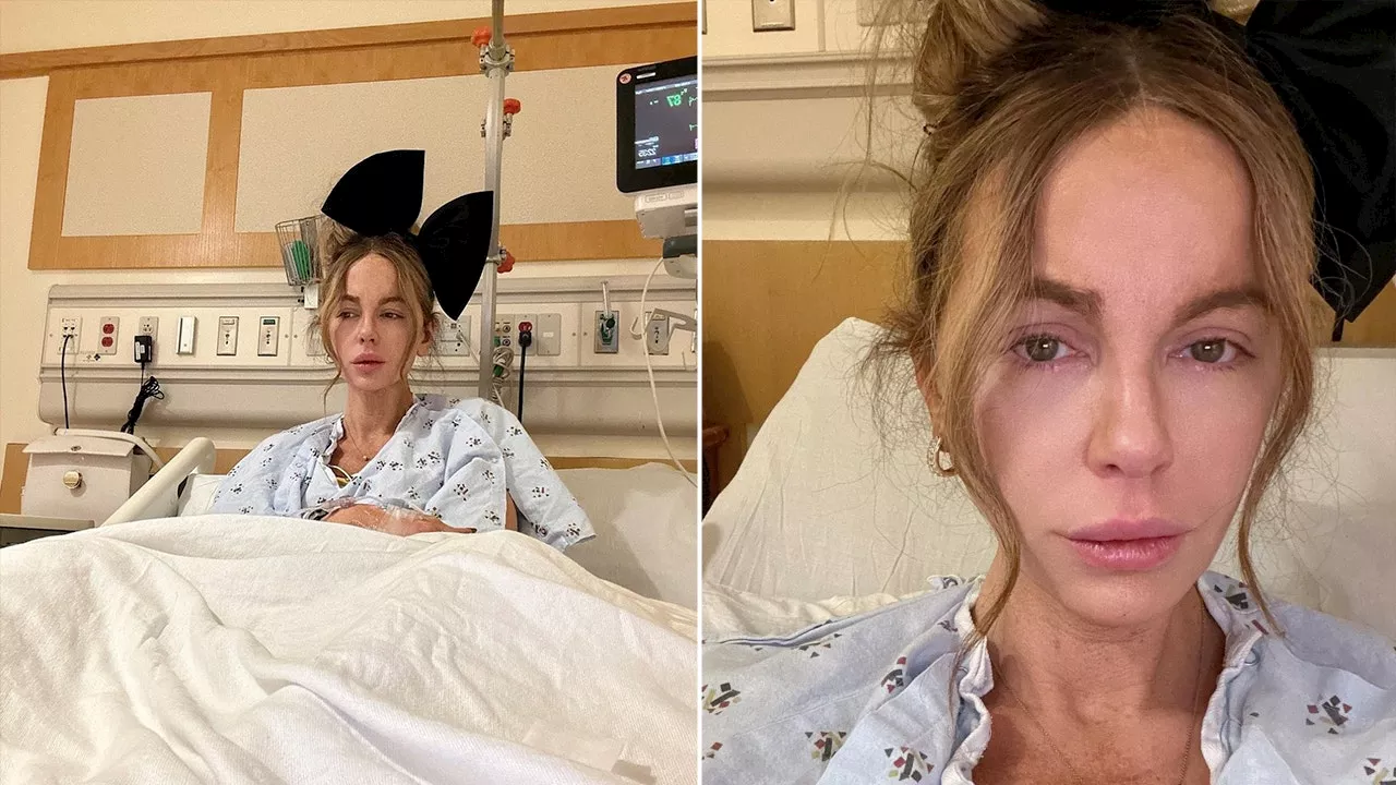 Kate Beckinsale reveals hospitalization as she shares tearful photos