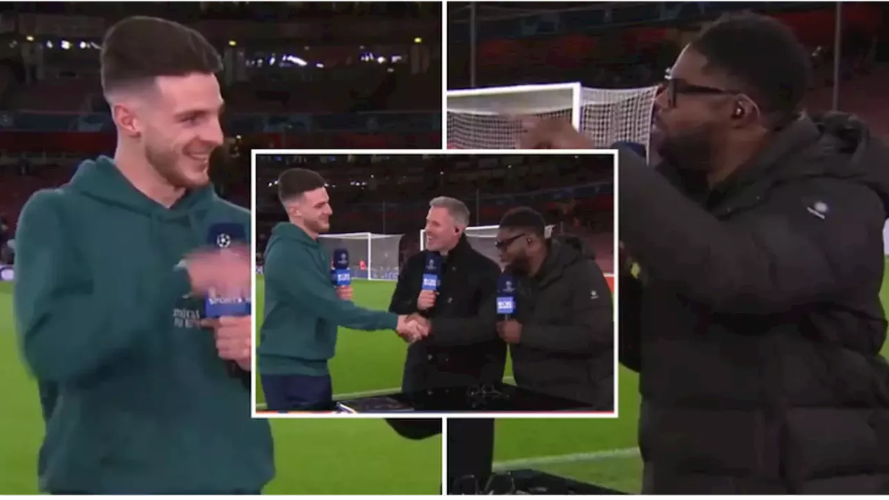 Micah Richards convinces Declan Rice to do hilarious new celebration that Jude Bellingham 'bottled'