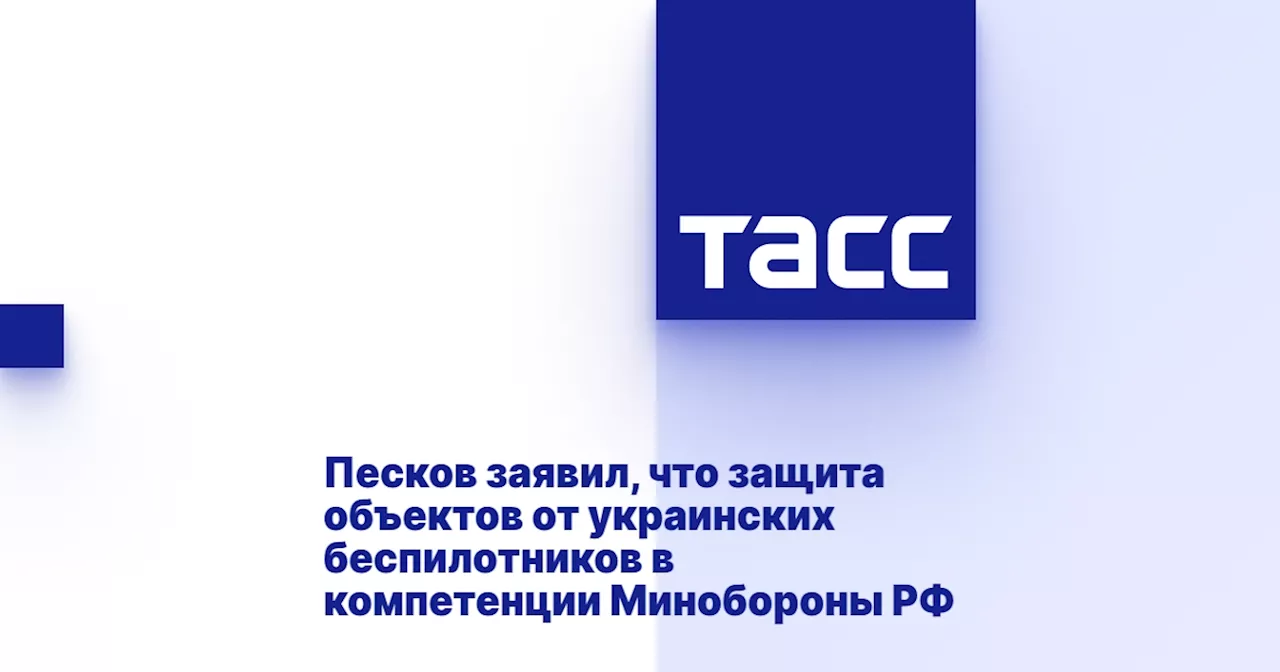 Песков заявил, что защита объектов от украинских беспилотников в компетенции Минобороны РФ