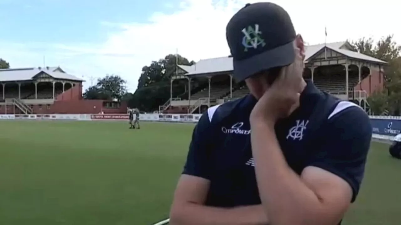 Victorian Sheffield Shield captain Will Sutherland in tears after season-ending loss to Western Australia