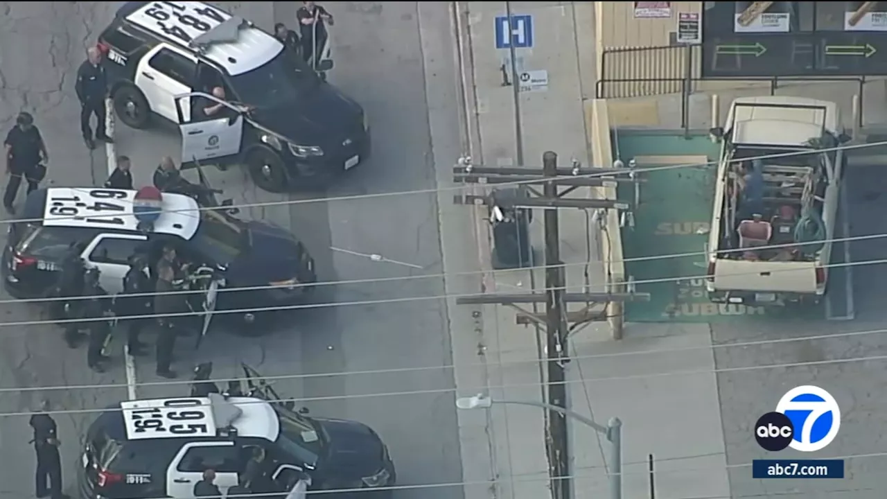 Man with chainsaw surrenders after lengthy standoff with LAPD in Mission Hills