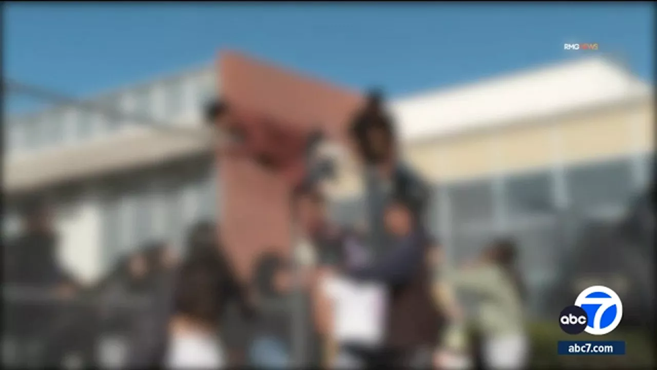 Students scale fence at Taft High School in Woodland Hills after shooting threat sparks concern