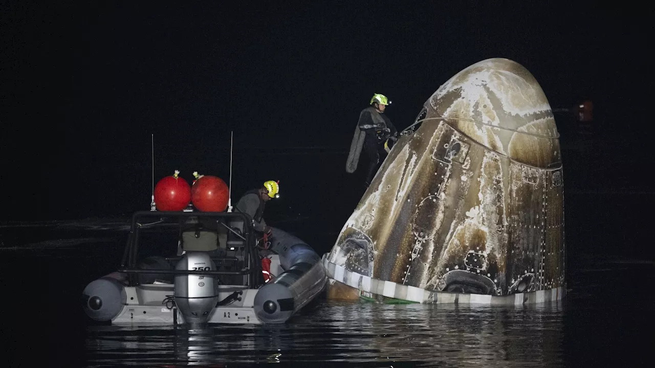 Four astronauts from four countries return to Earth after six months in orbit