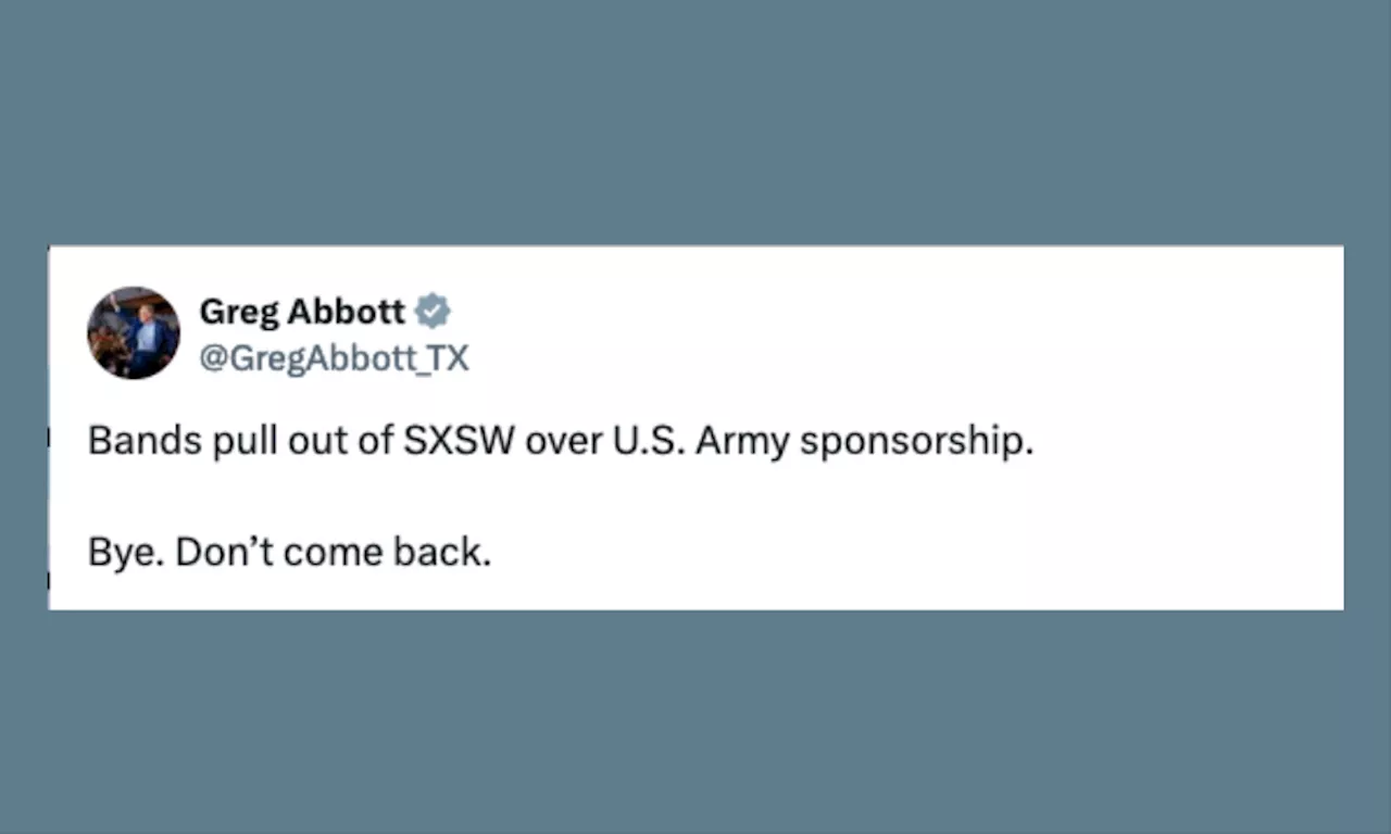 SXSW Responds to Artist Dropouts Following Tweet From Greg Abbott