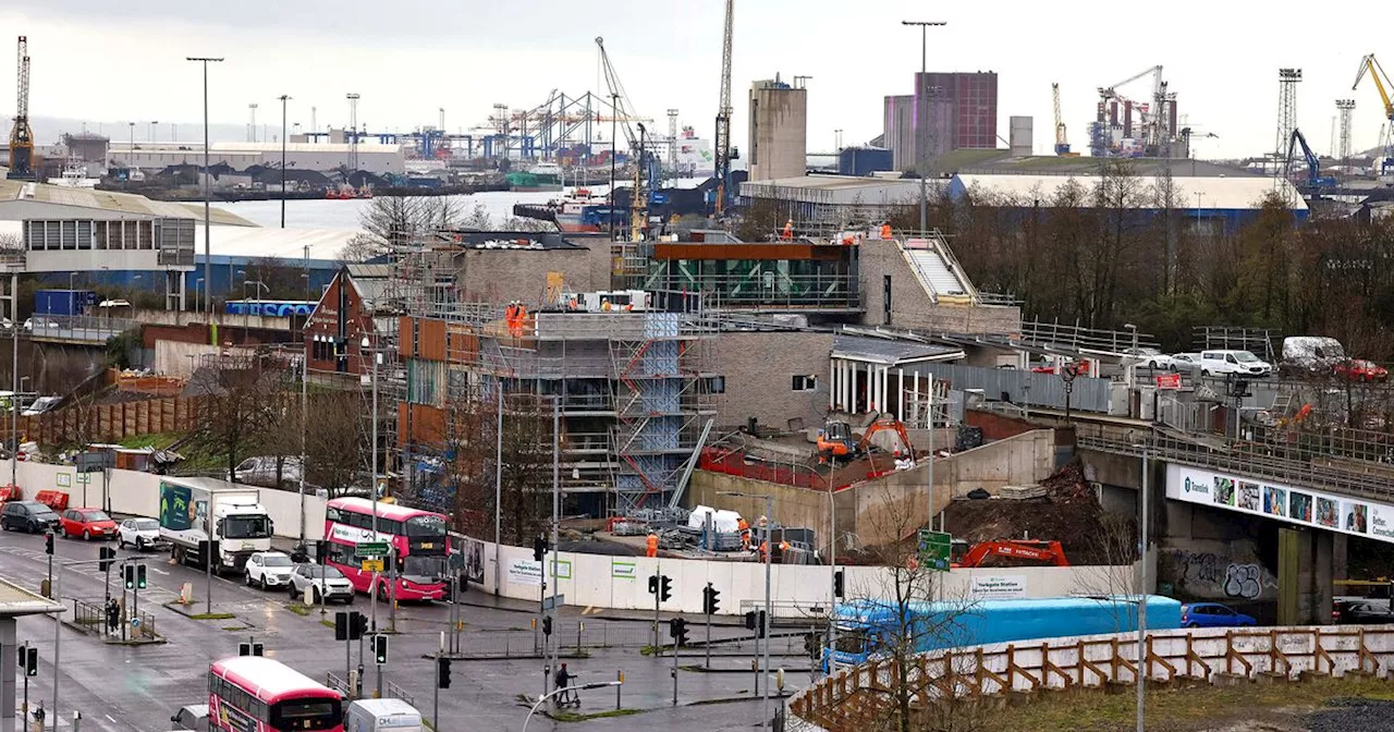 Belfast train station construction ongoing with site due to open next month