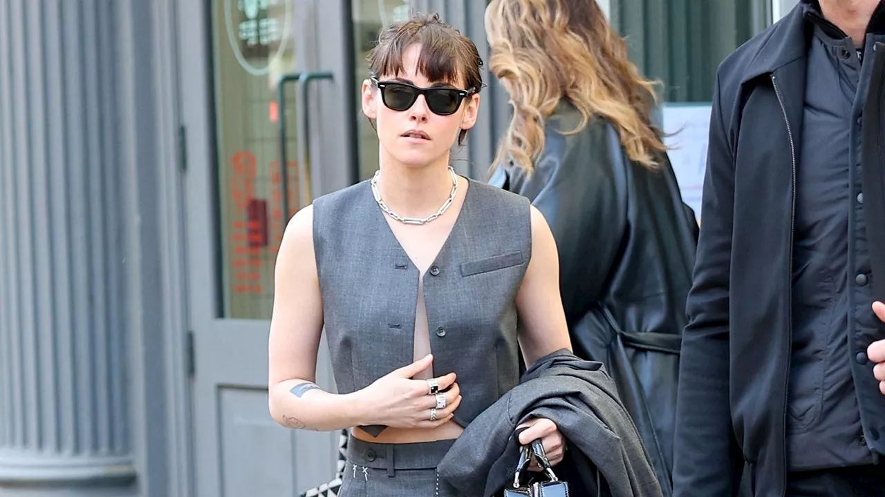 With Her Unbuttoned Vest, Kristen Stewart Hops Aboard The Sexy Suiting Trend