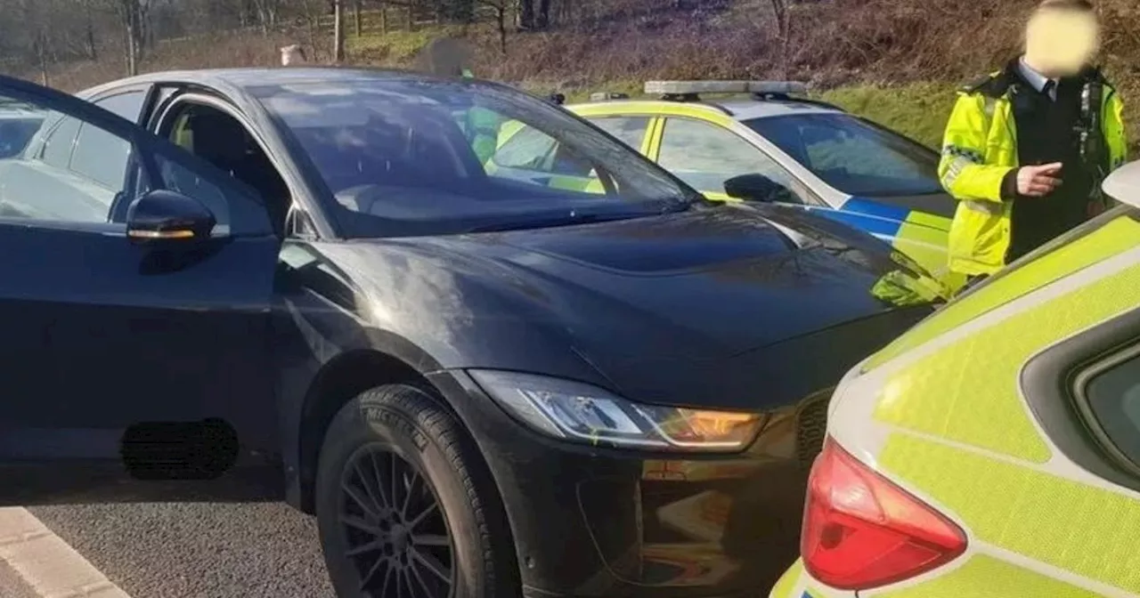 Cops arrest man after his Jaguar electric car brakes 'failed' on busy motorway