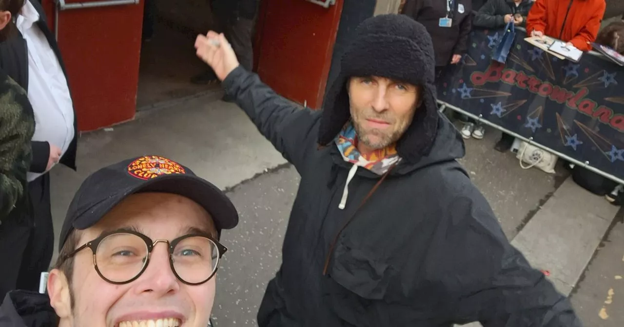 Liam Gallagher poses with fans in Glasgow ahead of Barrowland gig