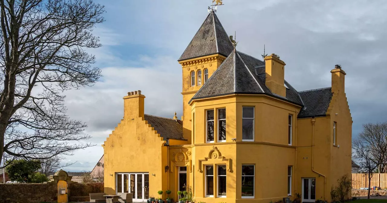 'Wonderful' yellow Scottish mansion with breathtaking beach views for sale