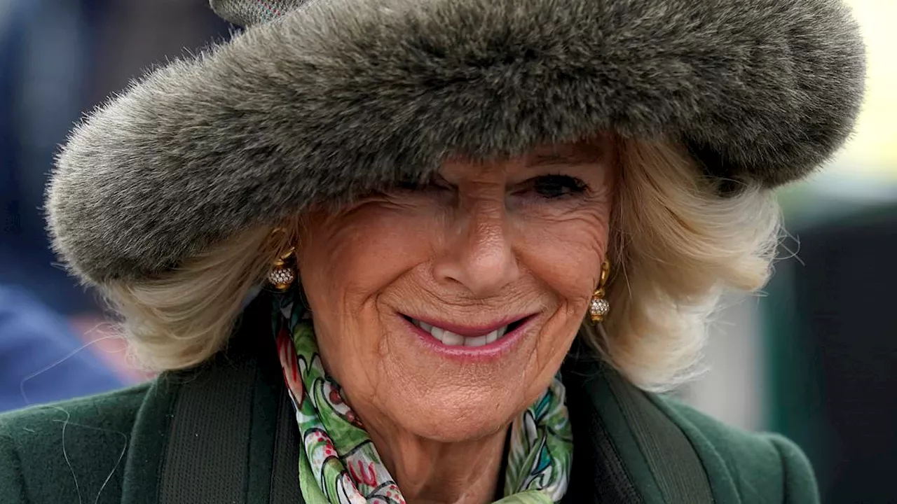 Queen Camilla steps out for 'Style Wednesday' at Cheltenham Festival