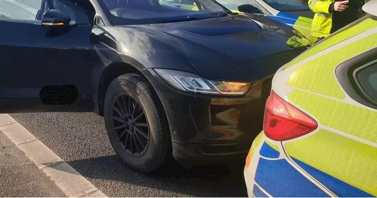 Man arrested after Jaguar electric car brakes 'failed' on M62