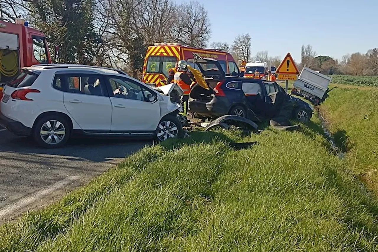 Accident entre trois voitures sur une route nationale : un homme de 59 ans grièvement blessé